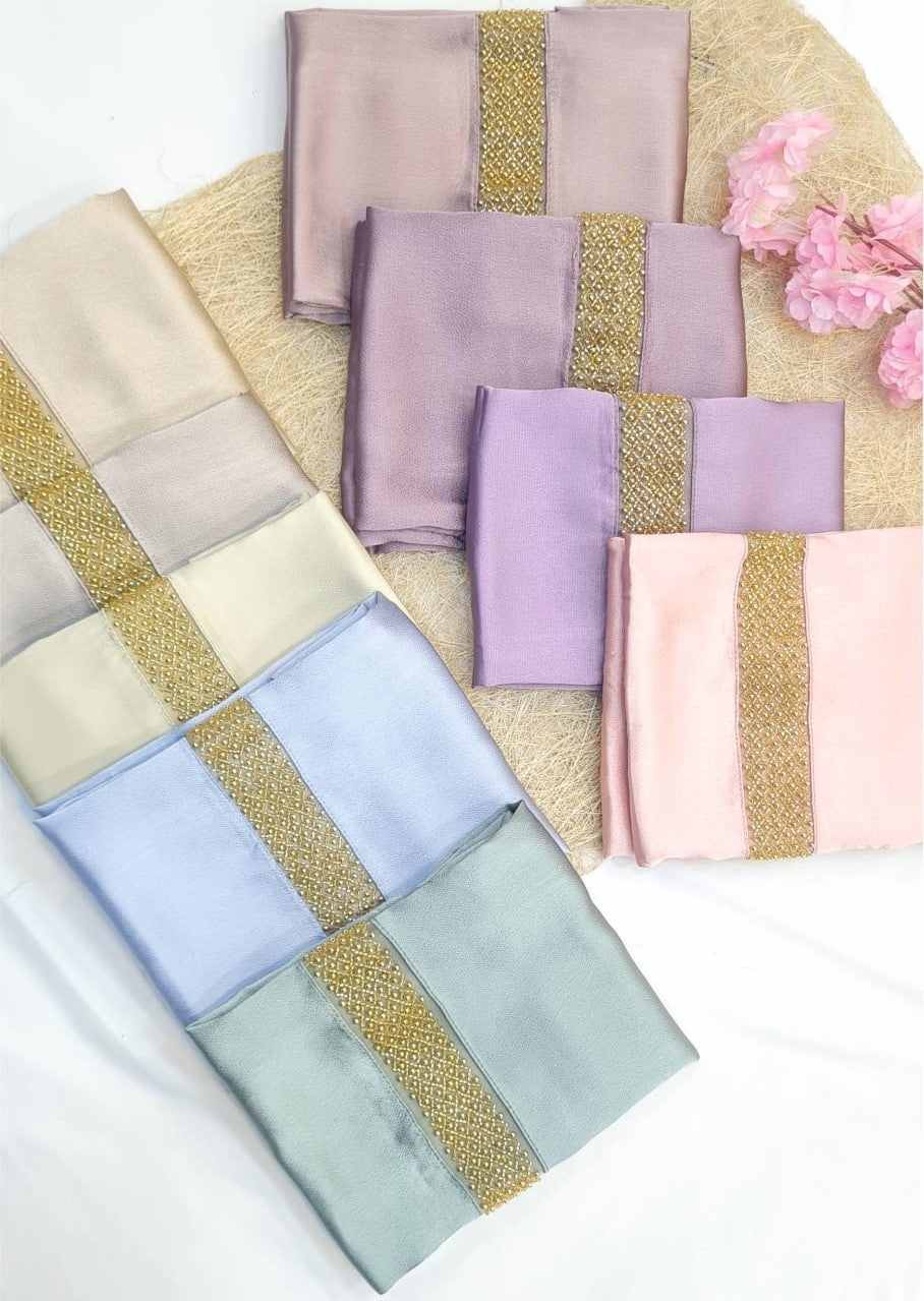 BeingMuslims Luxe Lace Bubble Satin Hijab Pack of 10