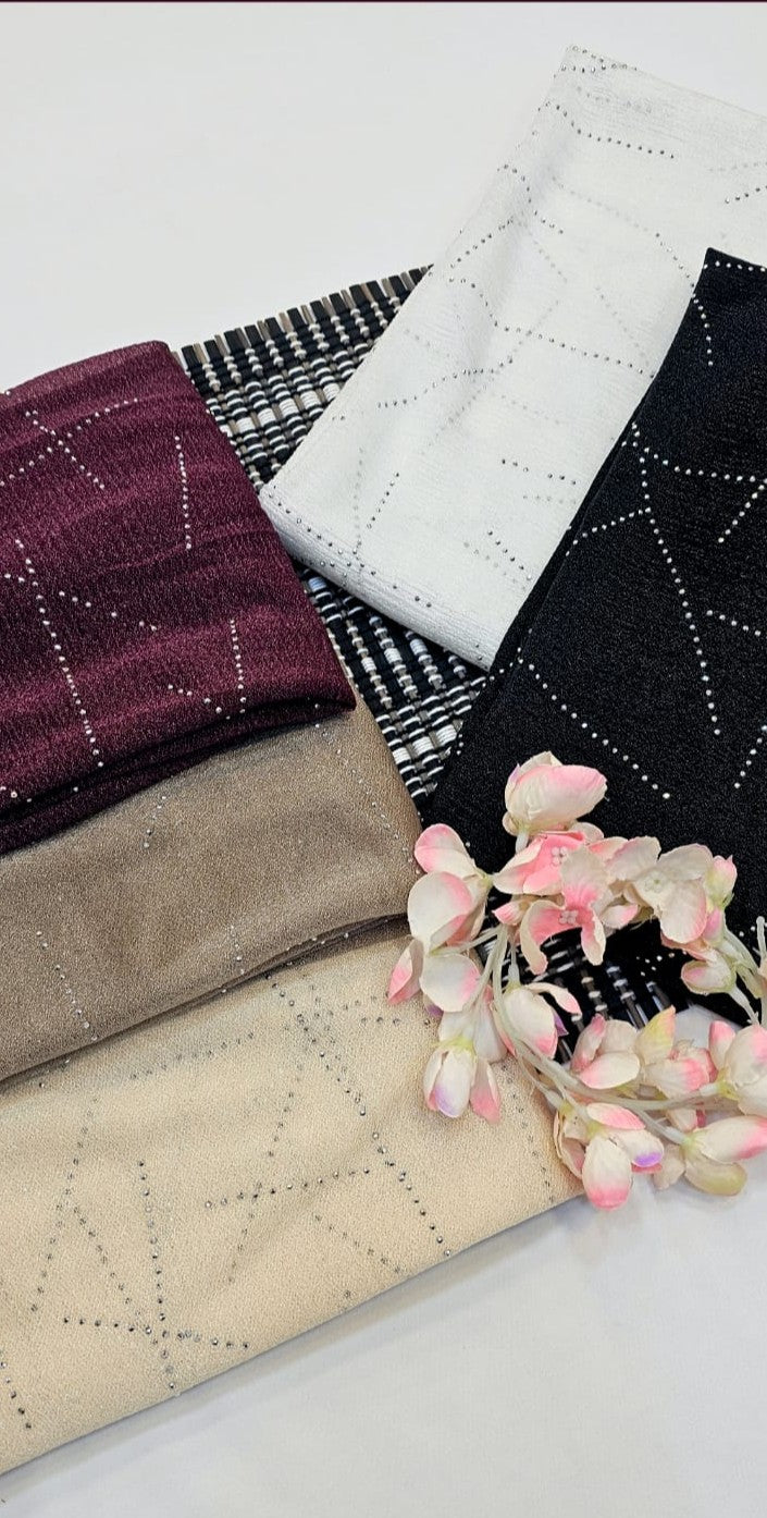 BeingMuslims Light Jersey Studded Hijab Pack of 5
