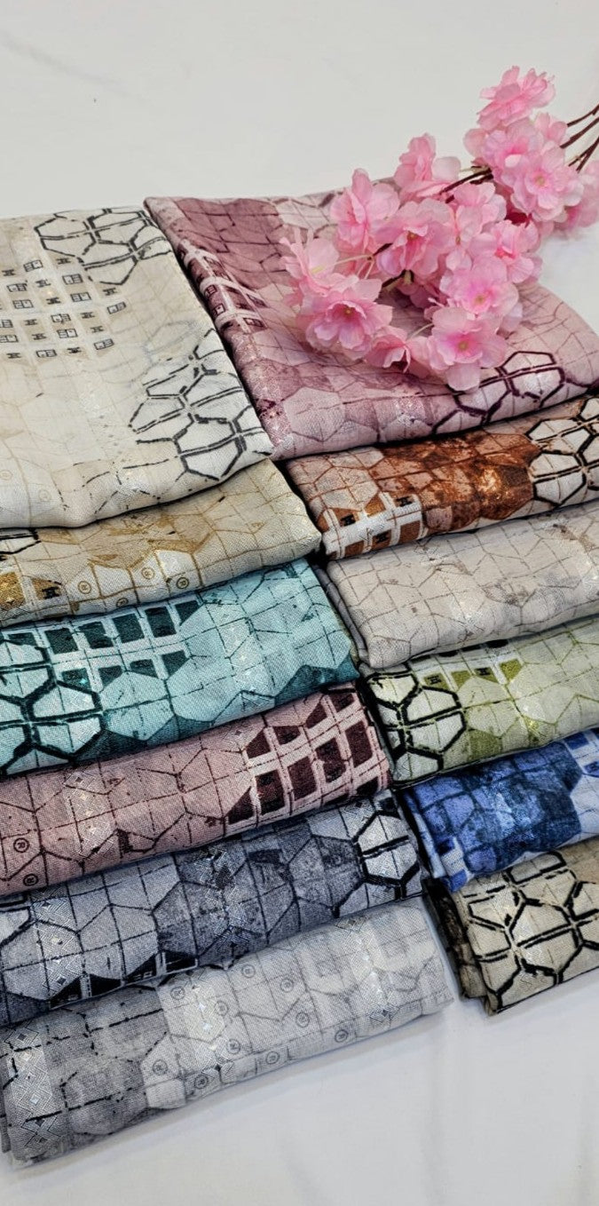 BeingMuslims Printed Cotton Abstract Hijab Pack of 10