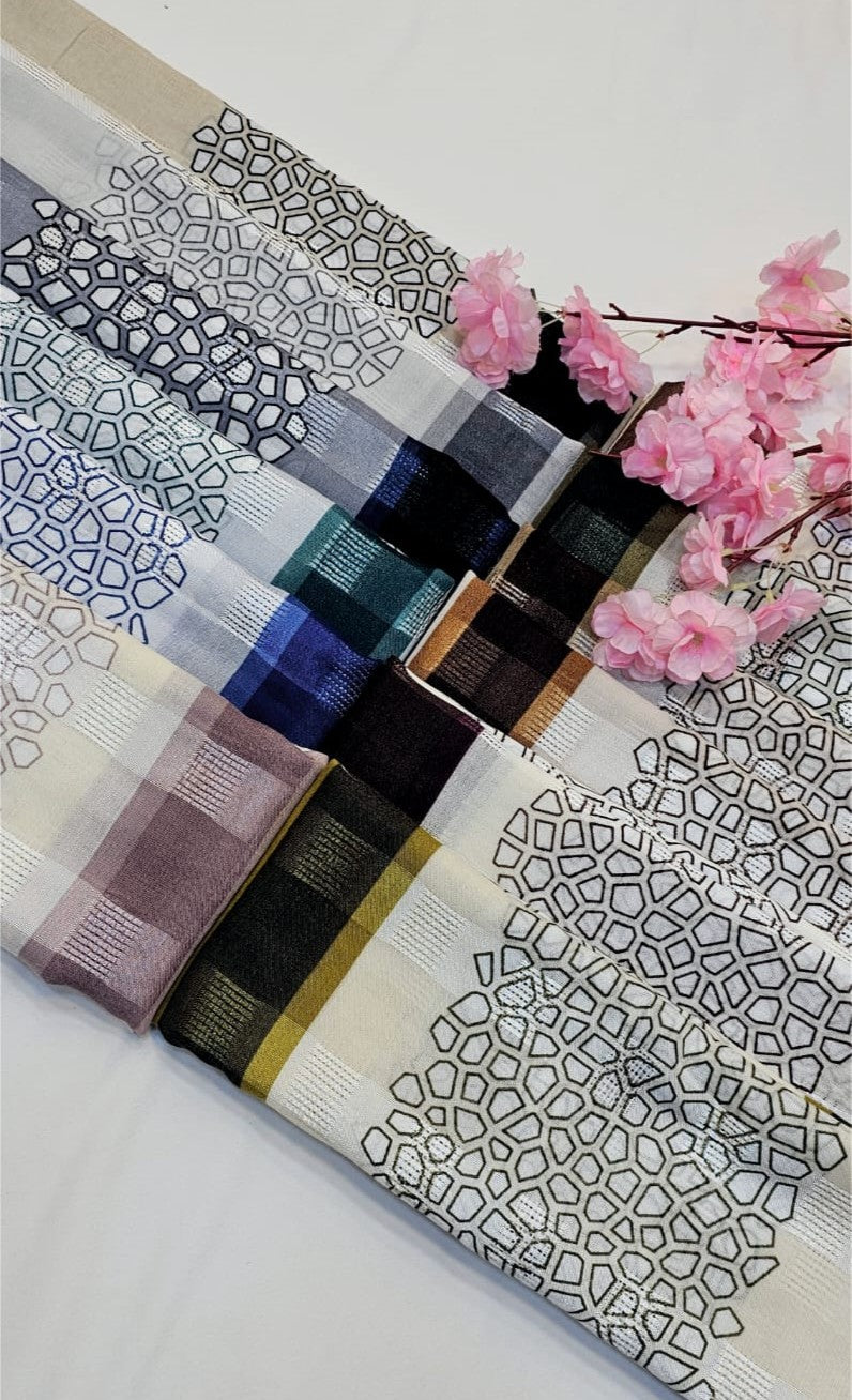 BeingMuslims Printed Cotton Geometric Hijab Pack of 12
