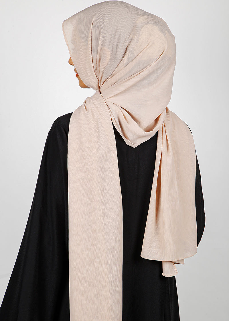 BeingMuslims Textured Muna Chiffon Hijab Almond Pack of 10