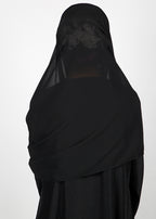 BeingMuslims Textured Muna Chiffon Hijab Black Pack of 10