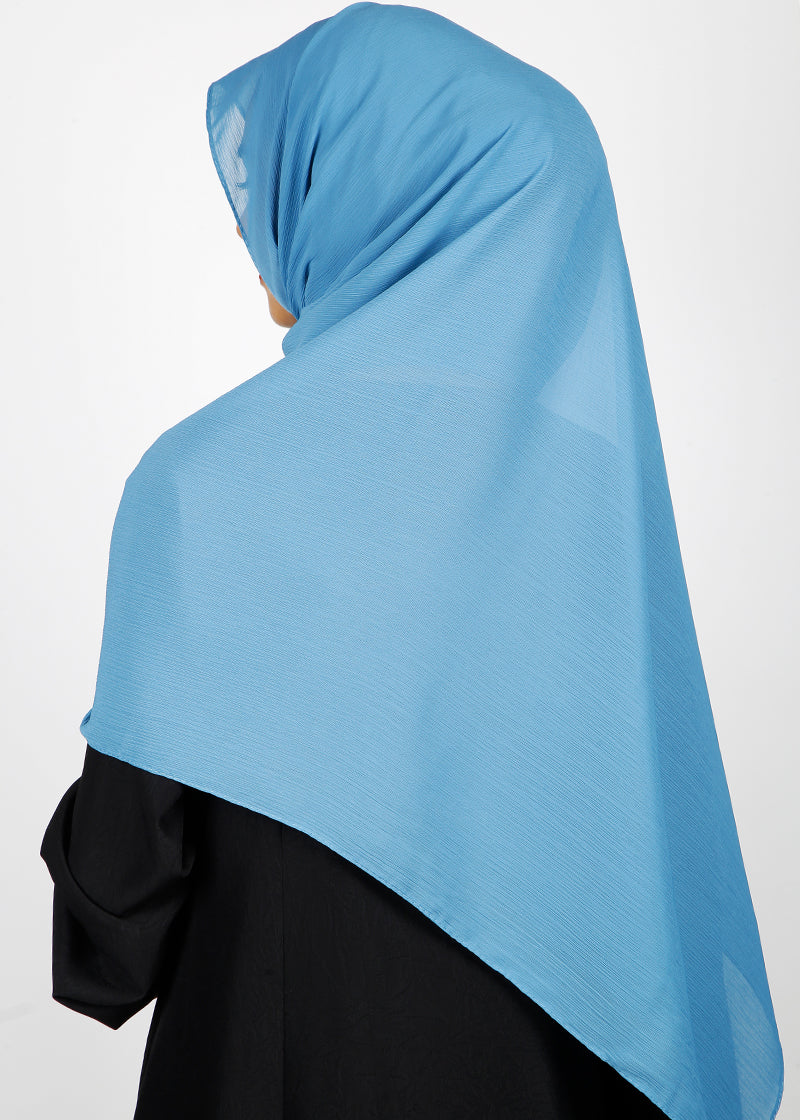 BeingMuslims Textured Muna Chiffon Hijab Blue Pack of 10