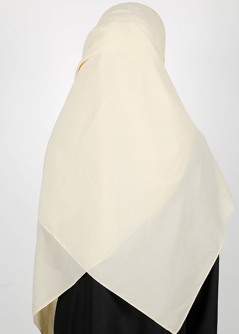 BeingMuslims Textured Muna Chiffon Hijab Ivory Pack of 10