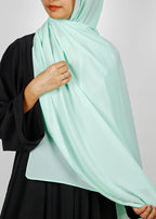 BeingMuslims Textured Muna Chiffon Hijab Light Mint Pack of 10