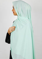 BeingMuslims Textured Muna Chiffon Hijab Light Mint Pack of 10