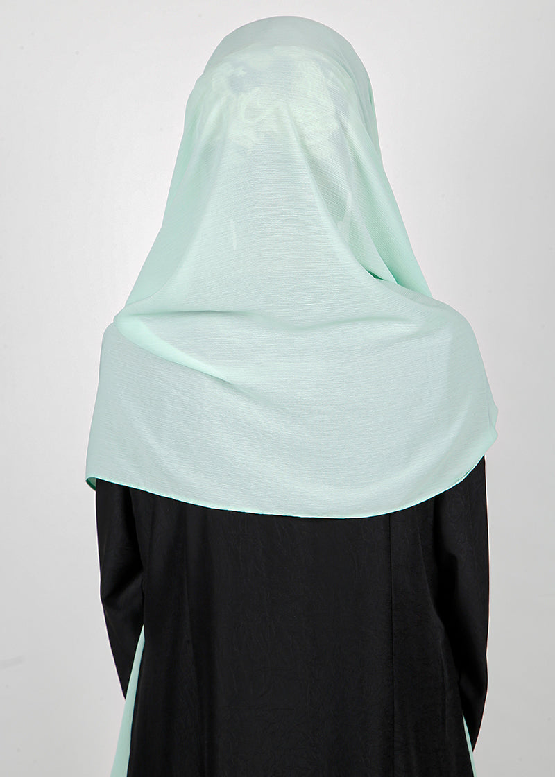BeingMuslims Textured Muna Chiffon Hijab Light Mint Pack of 10