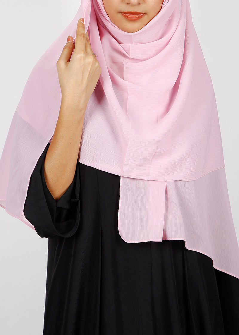 BeingMuslims Textured Muna Chiffon Hijab Light Pink Pack of 10