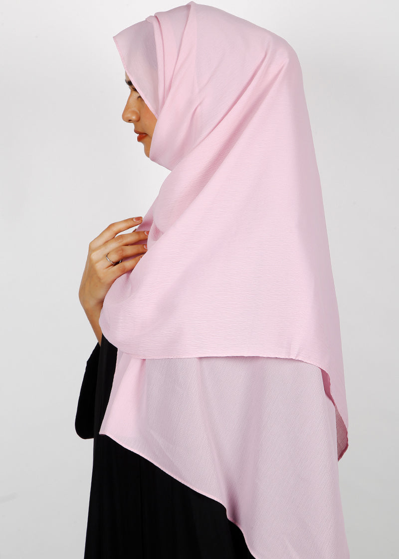 BeingMuslims Textured Muna Chiffon Hijab Light Pink Pack of 10