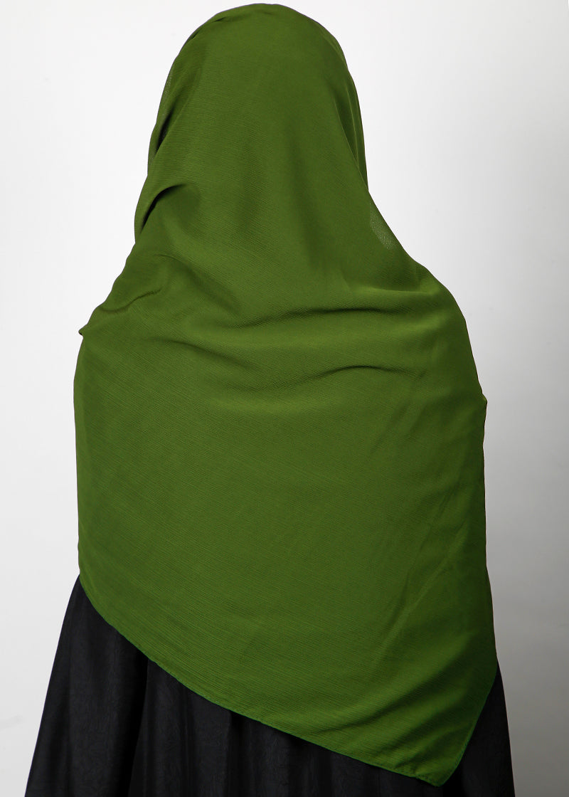 BeingMuslims Textured Muna Chiffon Hijab Moss Green Pack of 10