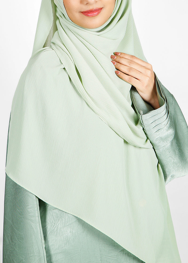 BeingMuslims Textured Muna Chiffon Hijab Pale Sage Pack of 10