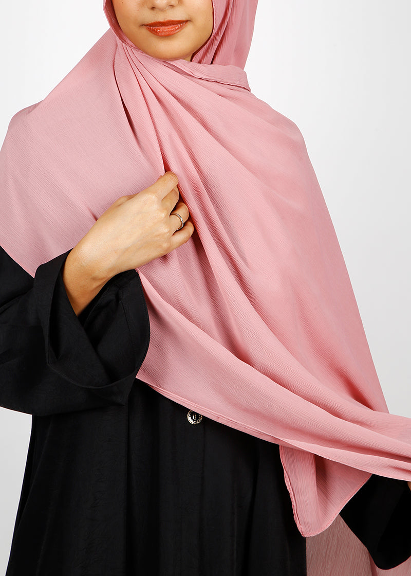 BeingMuslims Textured Muna Chiffon Hijab Pink Pack of 10