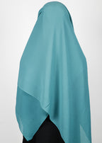 BeingMuslims Textured Muna Chiffon Hijab Teal Blue Pack of 10