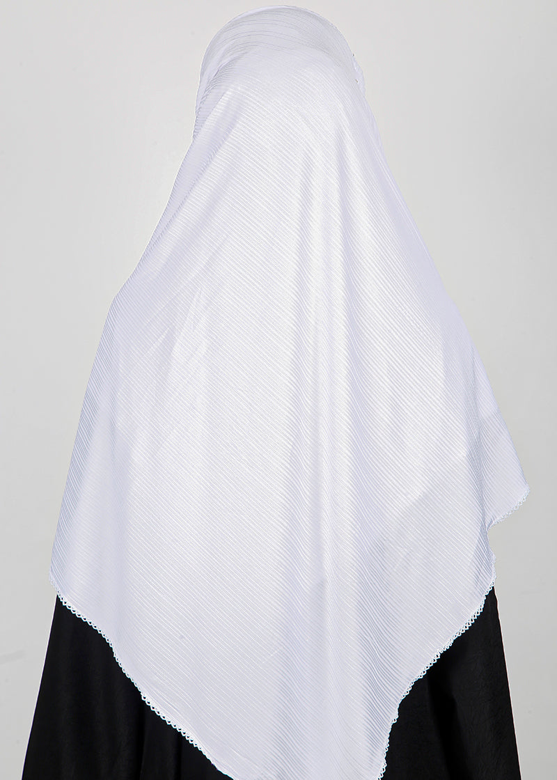 BeingMuslims Textured Muna Chiffon Hijab White Pack of 10