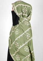 BeingMuslims Desginer Embroidered Cotton Hijab Green Pack of 10