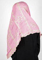 BeingMuslims Desginer Embroidered Cotton Hijab Pink Pack of 10