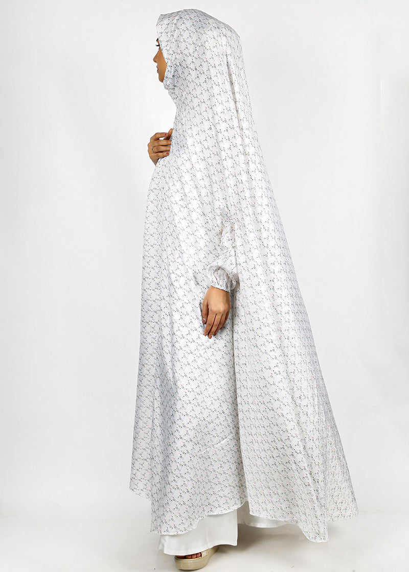 BeingMuslims Printed Jilbab Ankle Length Warm Soft Off-White Pack of 10