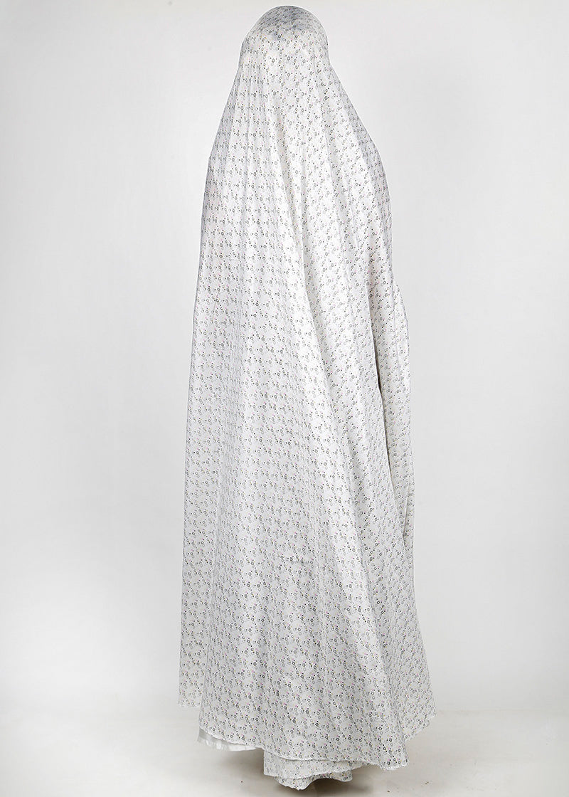 BeingMuslims Printed Jilbab Ankle Length Warm Soft Off-White Pack of 10