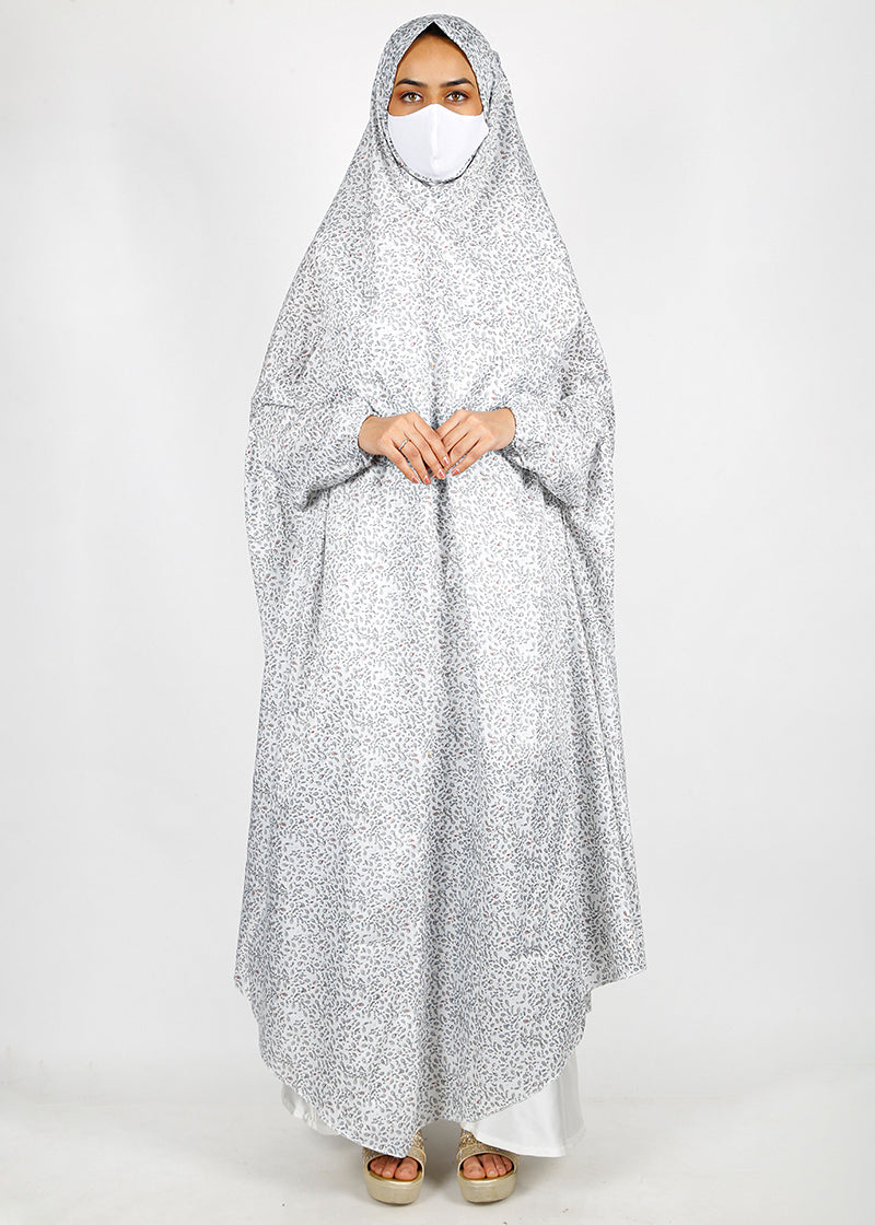 BeingMuslims Printed Jilbab Ankle Length Light Neutral Grey Pack of 10