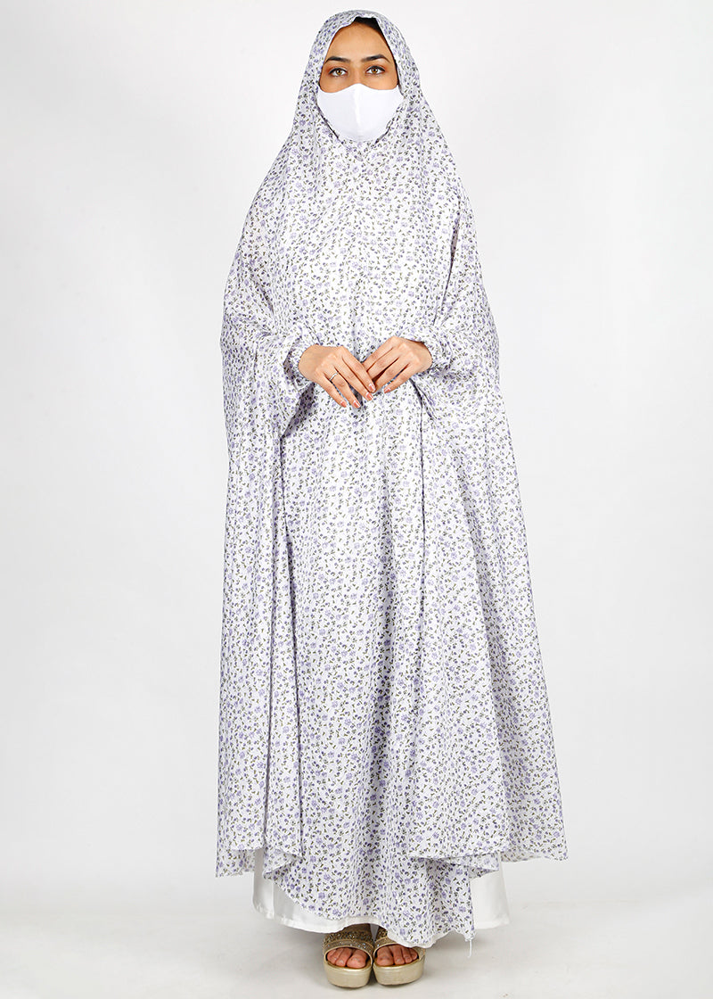 BeingMuslims Printed Jilbab Ankle Length Cool Off-White Pack of 10