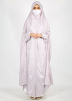 BeingMuslims Printed Jilbab Ankle Length Warm Off-White Pack of 10