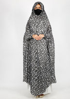 BeingMuslims Printed Jilbab Ankle Length Charcoal Grey Pack of 10