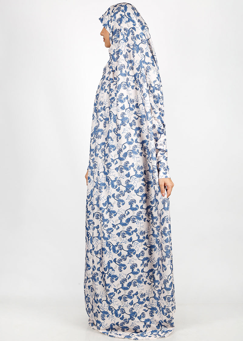 BeingMuslims Printed Jilbab Full Length Ice Grey Pack of 10