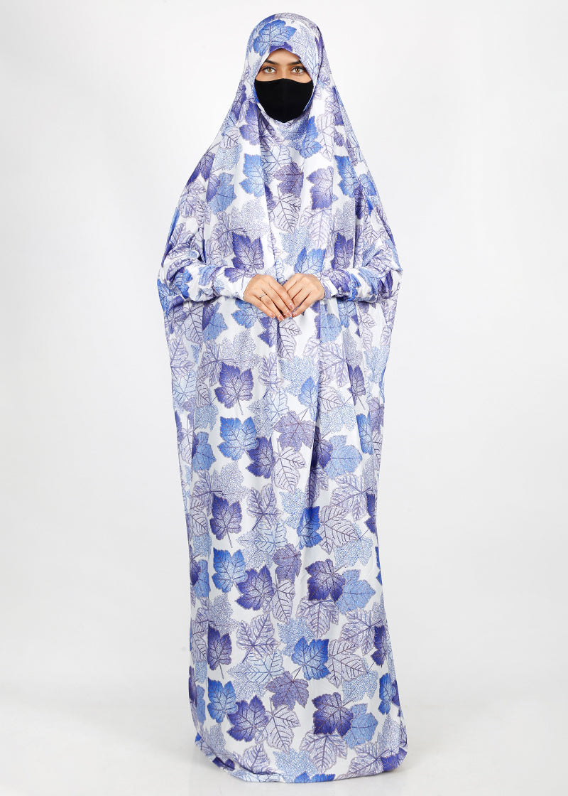 BeingMuslims Printed Jilbab Full Length Soft Ivory Off-White Pack of 10