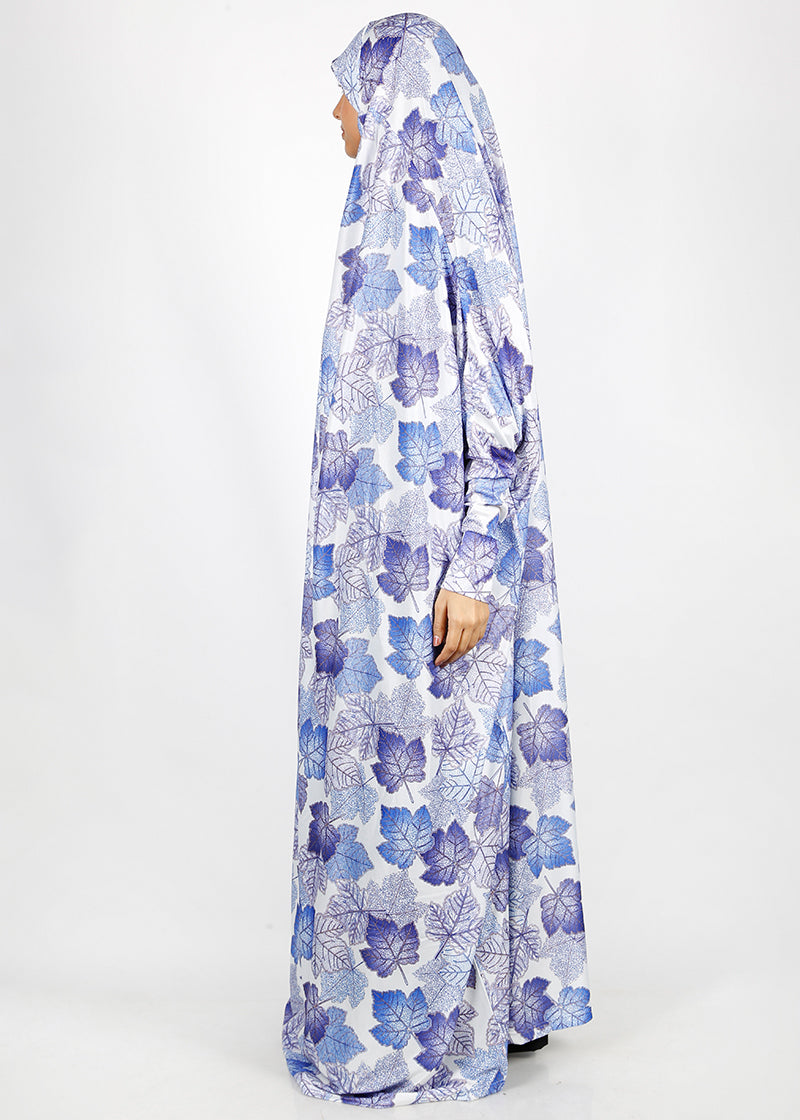 BeingMuslims Printed Jilbab Full Length Soft Ivory Off-White Pack of 10