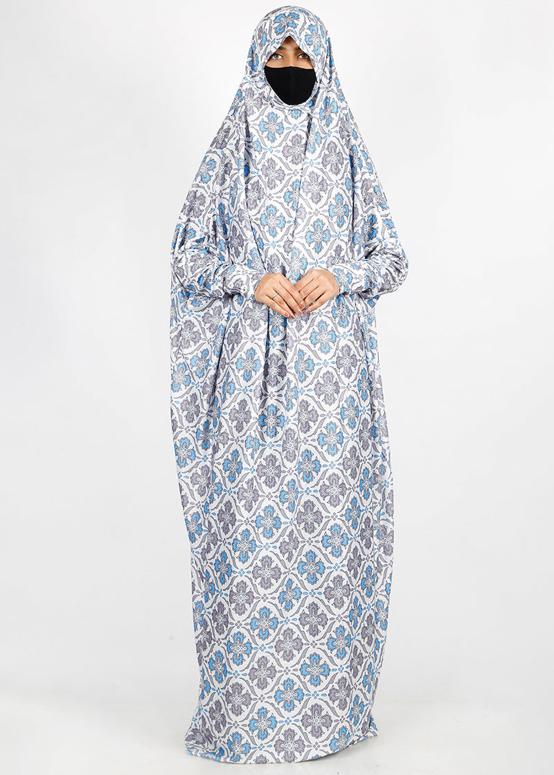 BeingMuslims Printed Jilbab Full Length Warm Light Grey Pack of 10