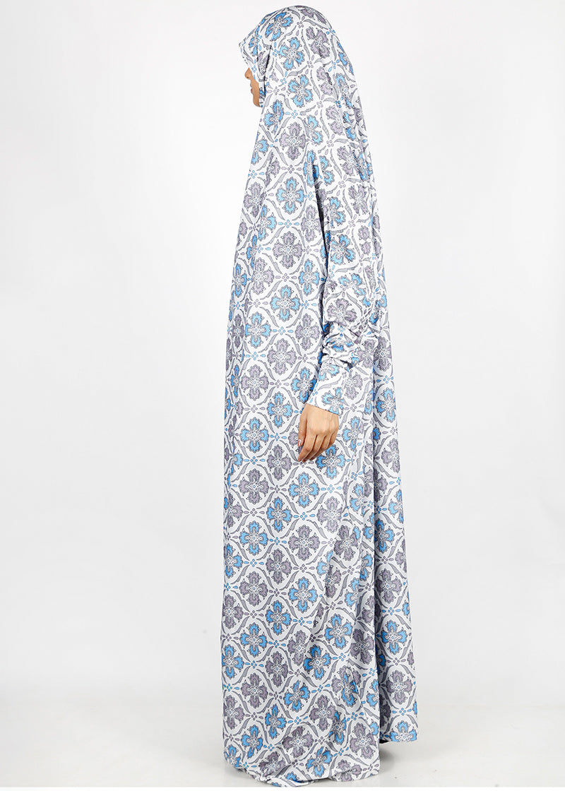 BeingMuslims Printed Jilbab Full Length Warm Light Grey Pack of 10