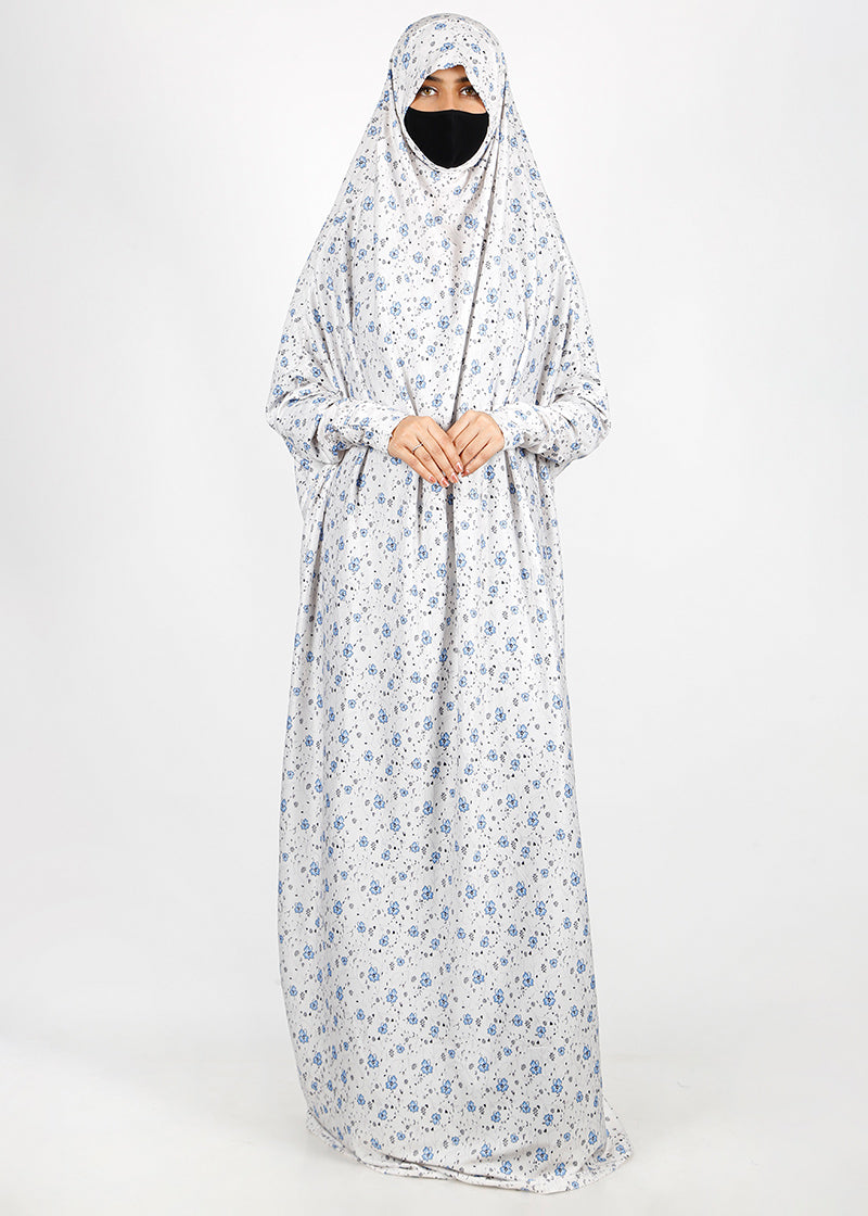 BeingMuslims Printed Jilbab Full Length Light Warm Ivory Pack of 10