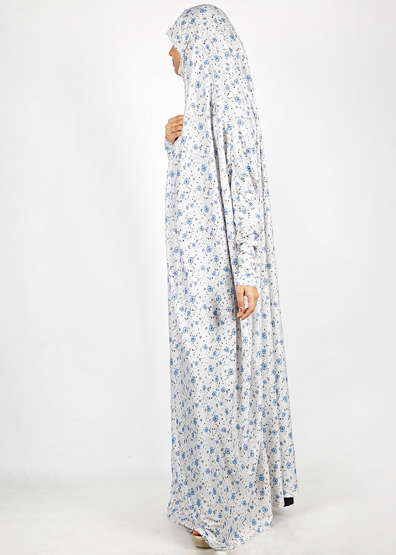 BeingMuslims Printed Jilbab Full Length Light Warm Ivory Pack of 10