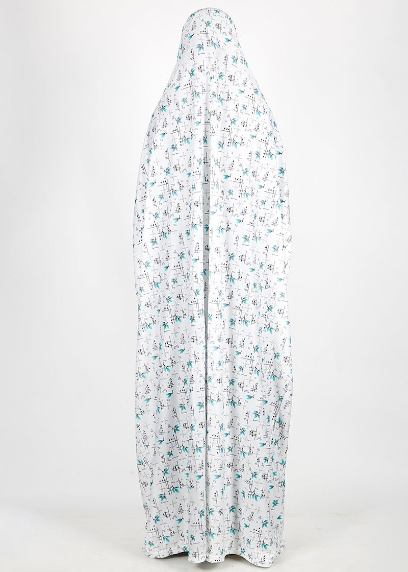 BeingMuslims Printed Jilbab Full Length Soft Off-White Pack of 10
