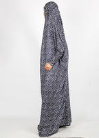 BeingMuslims Printed Jilbab Full Length Dark Navy Pack of 10
