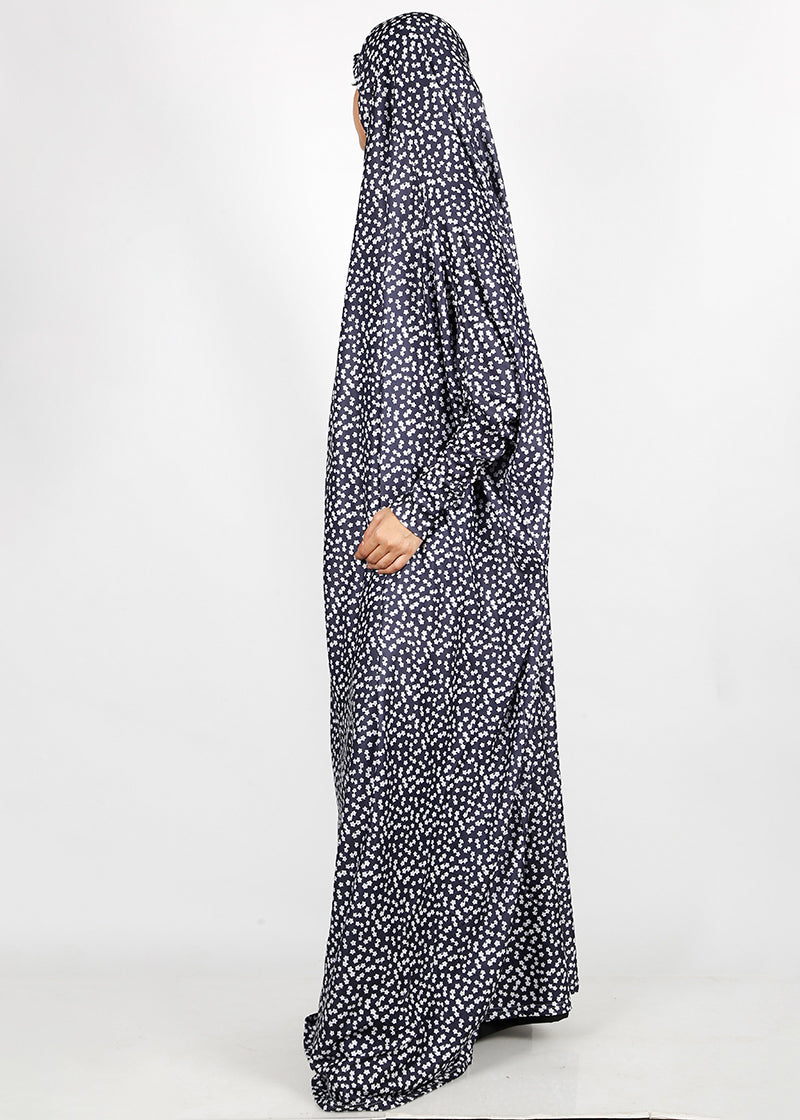 BeingMuslims Printed Jilbab Full Length Dark Navy Pack of 10