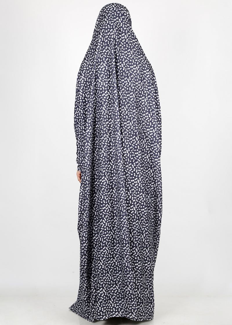 BeingMuslims Printed Jilbab Full Length Dark Navy Pack of 10