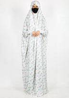 BeingMuslims Printed Jilbab Full Length Warm Off-White Pack of 10