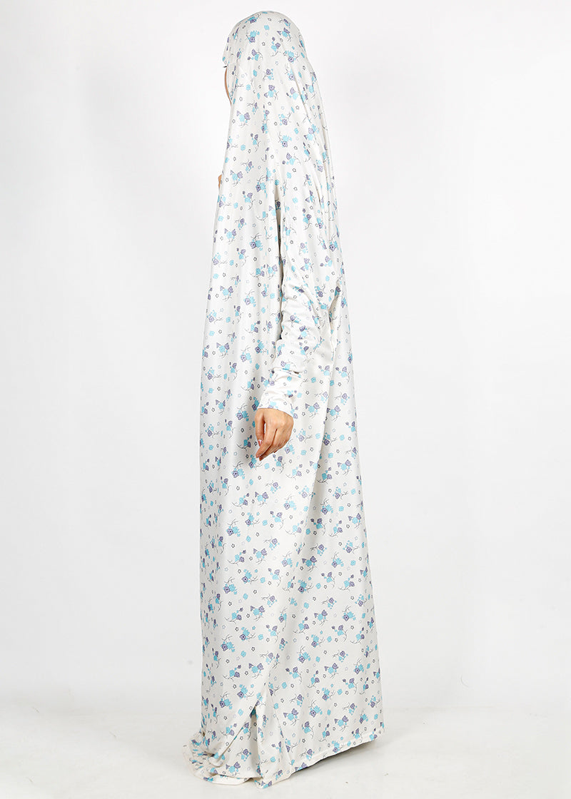 BeingMuslims Printed Jilbab Full Length Warm Off-White Pack of 10