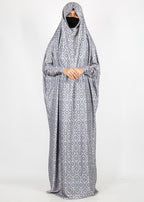 BeingMuslims Printed Jilbab Full Length Light Cool Grey Pack of 10
