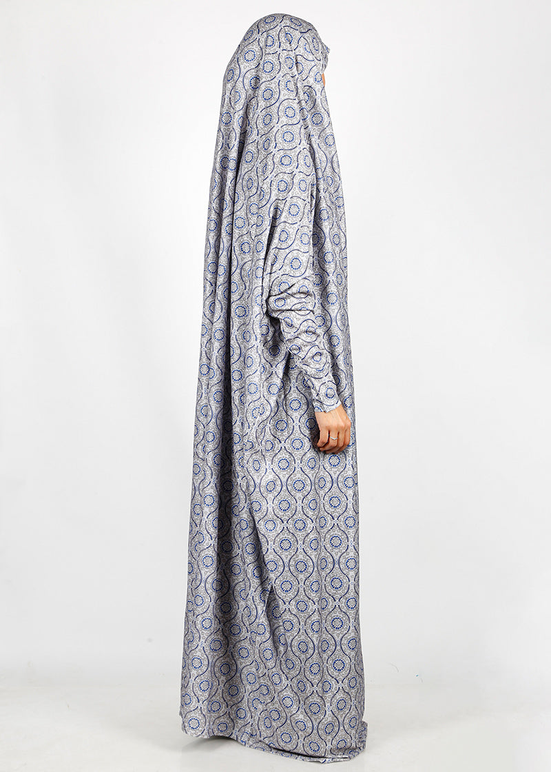 BeingMuslims Printed Jilbab Full Length Light Cool Grey Pack of 10
