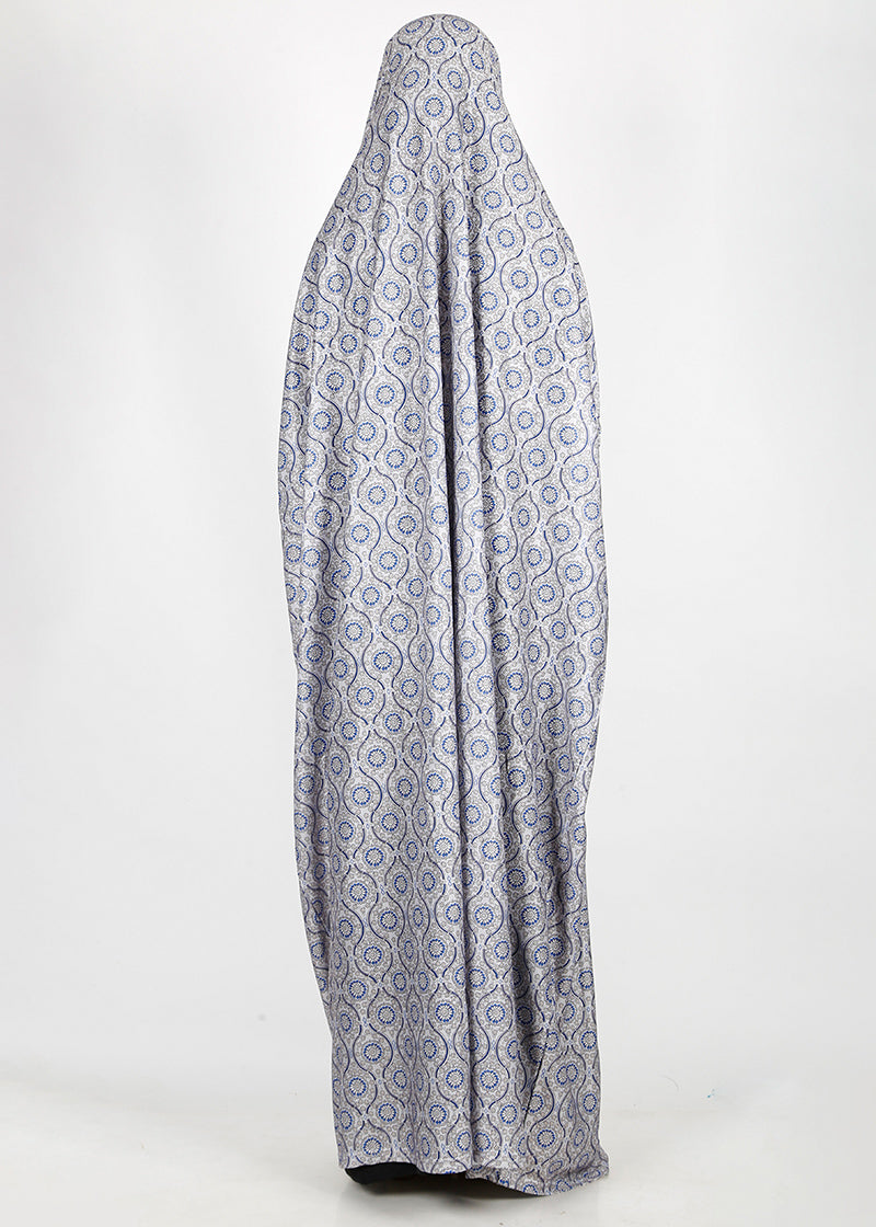 BeingMuslims Printed Jilbab Full Length Light Cool Grey Pack of 10