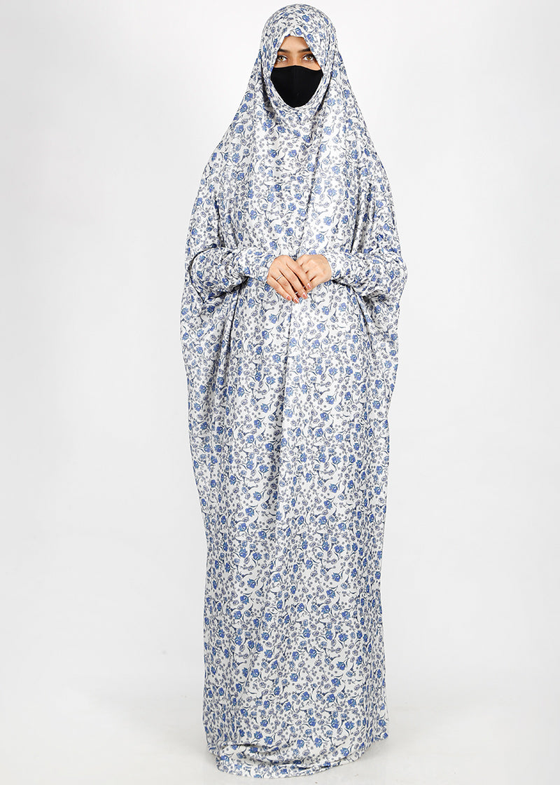 BeingMuslims Printed Jilbab Full Length Cool Off-White Pack of 10