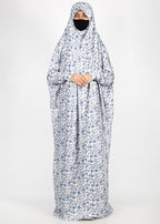 BeingMuslims Printed Jilbab Full Length Light Ivory Pack of 10