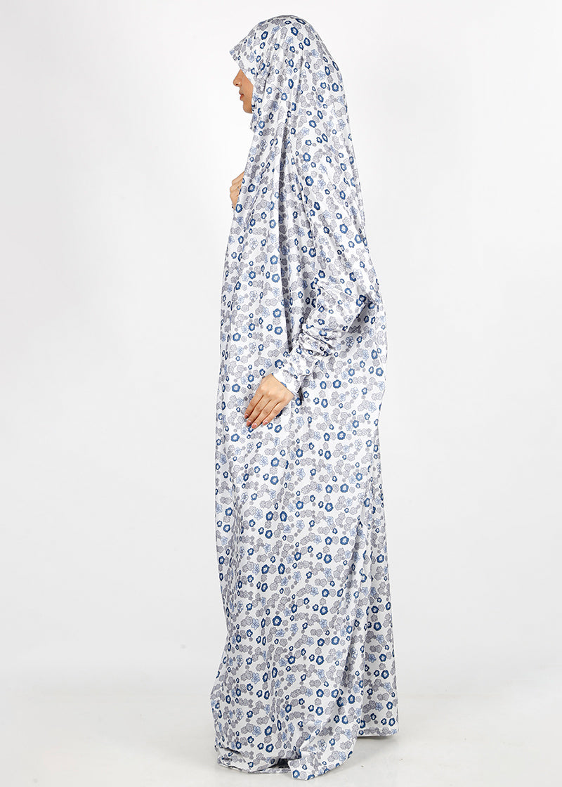 BeingMuslims Printed Jilbab Full Length Light Ivory Pack of 10