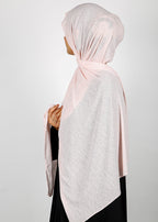 BeingMuslims Classic Ribbed Textured Jersey Hijab Baby Pink Pack of 10