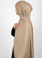 BeingMuslims Classic Ribbed Textured Jersey Hijab Dark Beige Pack of 10