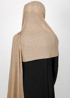 BeingMuslims Classic Ribbed Textured Jersey Hijab Dark Beige Pack of 10