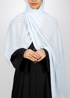 BeingMuslims Classic Ribbed Textured Jersey Hijab Ice Blue Pack of 10