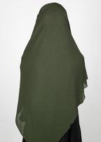 BeingMuslims Classic Ribbed Textured Jersey Hijab Olive Pack of 10
